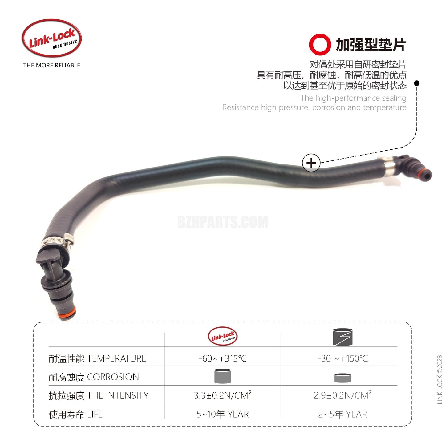 LINK-LOCK Coolant Pipe Engine to Secondary Kettle Exhaust Pipe A2045010925 For Mercedes-Benz M271 c180 c200 e260 W212 X204 w204
