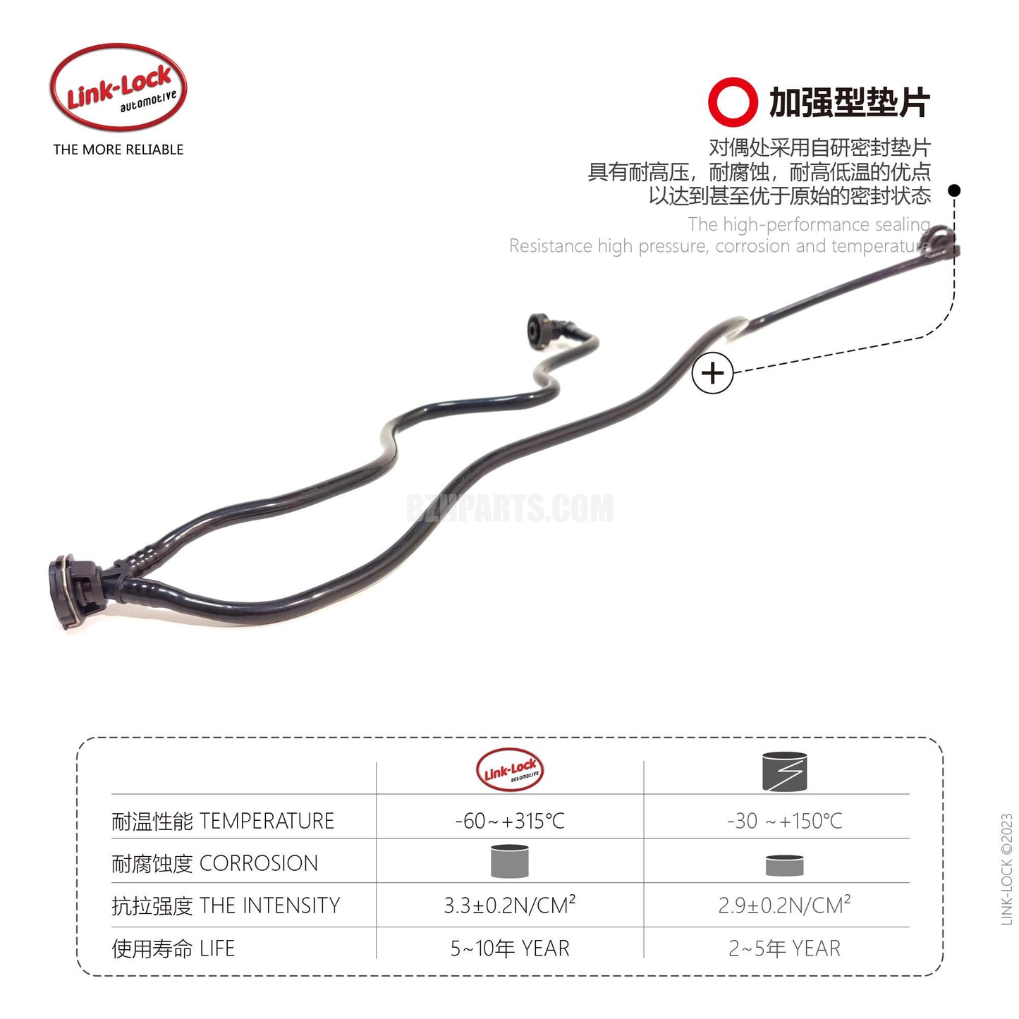 LINK-LOCK Coolant Pipe Secondary Kettle to Water Tank Exhaust Pipe A2465010025 For Mercedes-Benz M270 a180 b200 b260 w246