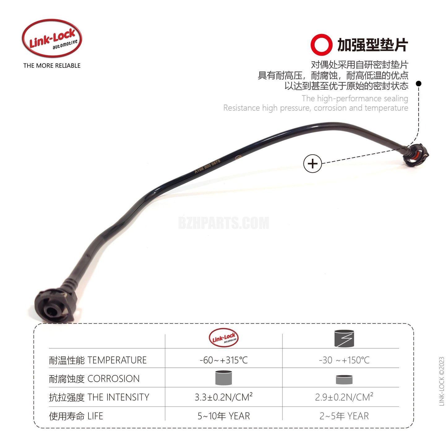 LINK-LOCK Coolant Pipe Water Tank to Secondary Kettle Exhaust Pipe A1665000875 1665000875 for Mercedes-Benz W166 ml350 gle300 gl450