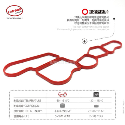 LINK-LOCK Oil Filter Housing & Oil Cooler Gasket Seal Kits A2721840080 for Mercedes-Benz M272 W204 W212 X204 V251 W221 W164 W639