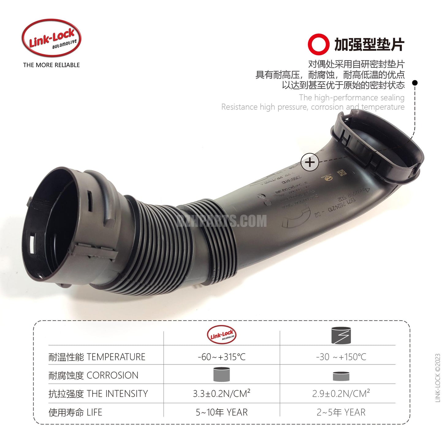 Link-Lock Engine Air Intake Hose Air Filter Hose 13717624208 13717571343 for BMW X5 X6 E70 E71 N55 N54 N52