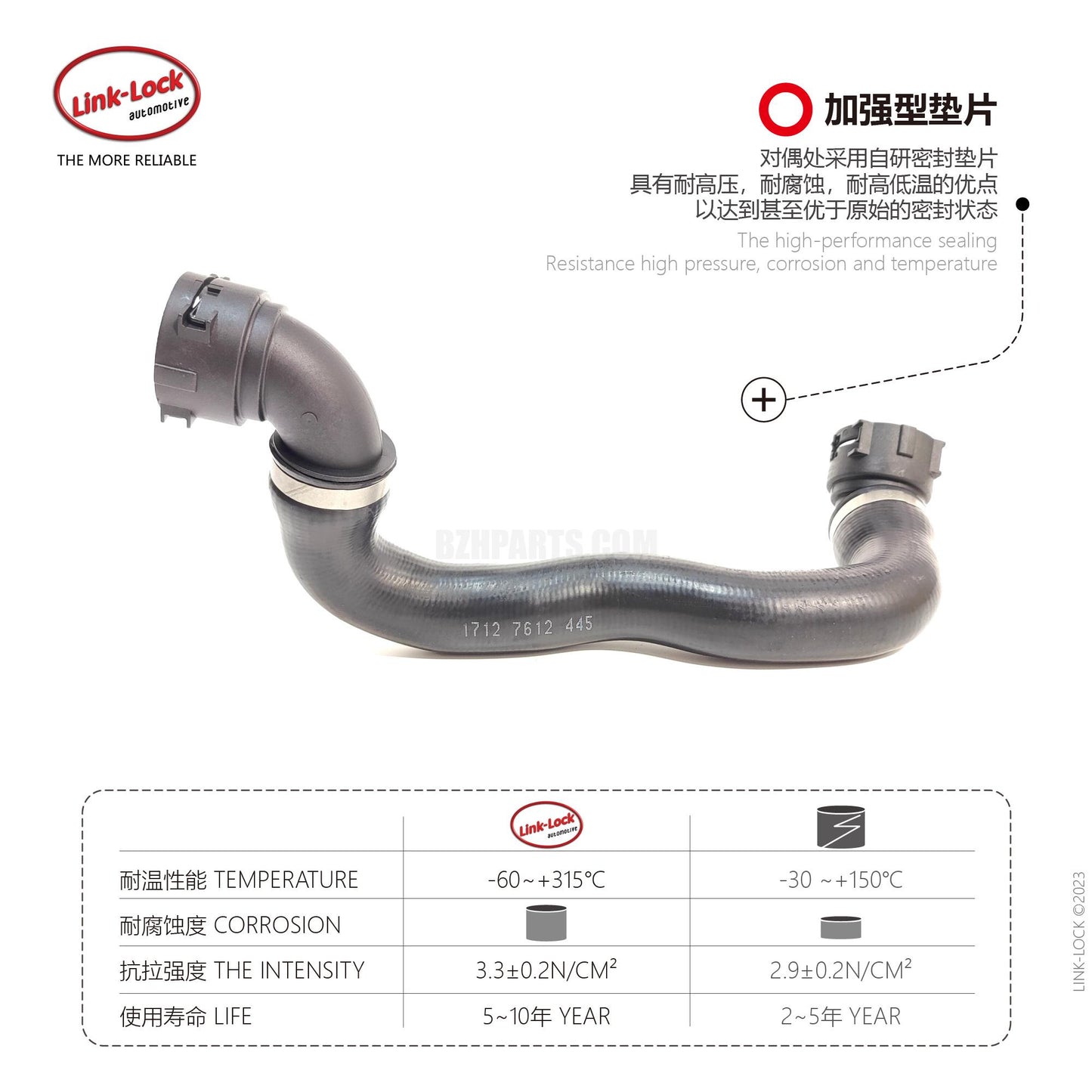 LINK-LOCK coolant hose 17127612445 For X1 E84/Z4 E89