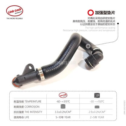 LINK-LOCK 冷却液软管 17117524710 适用于 E81/E87/E88/E82/E90E91/E92/E93/E84/E89