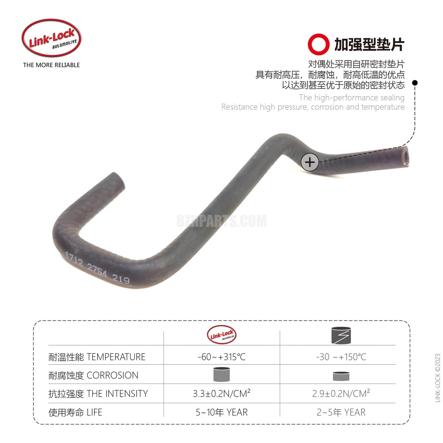 LINK-LOCK Coolant hose 17122754219 For MINI R56 R55 R58