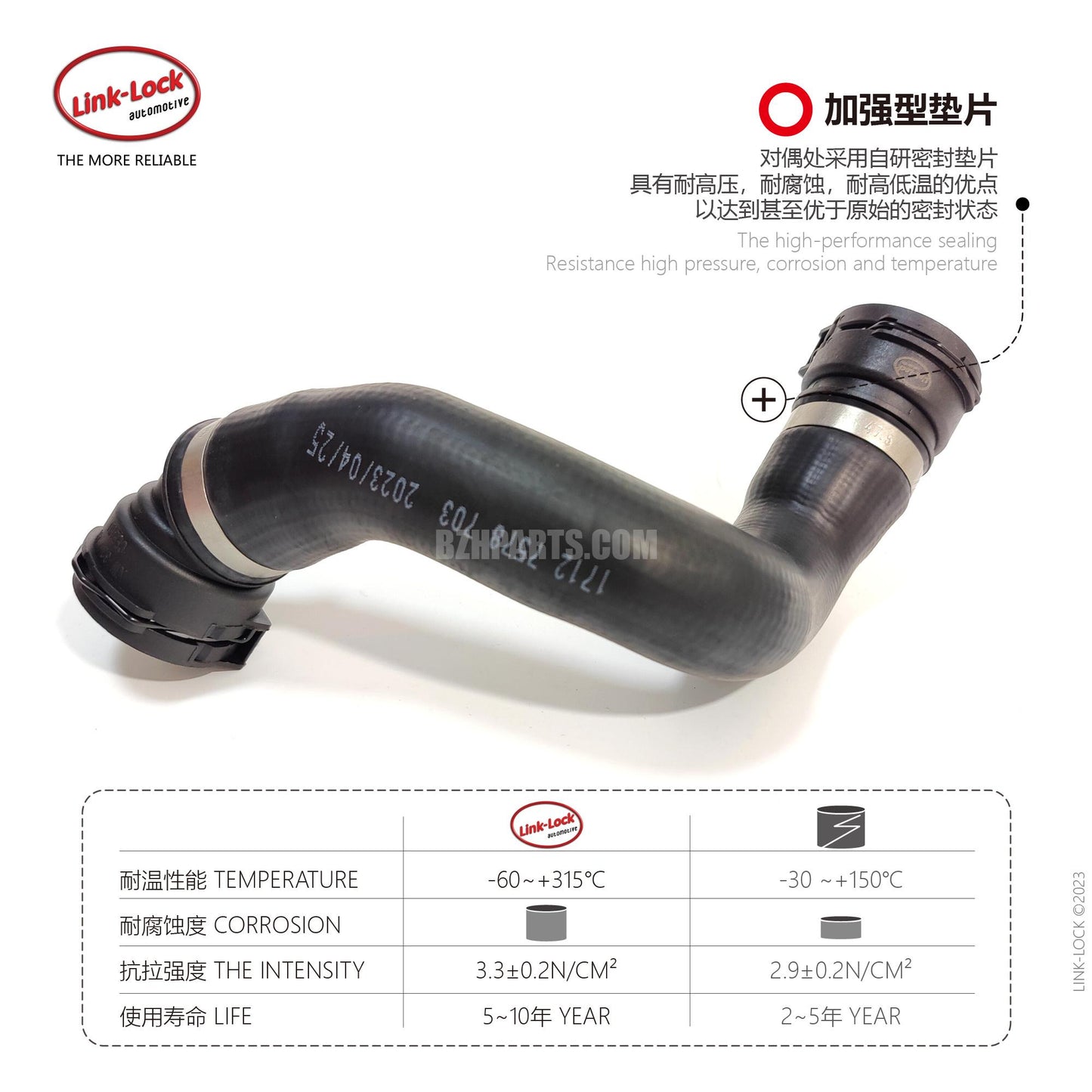 LINK-LOCK クーラントパイプ ウォータータンク ダウンカマー 17127578703 BMW X5 e70 x6 e71 ウォータータンクからサーモスタットウォーターパイプに適合