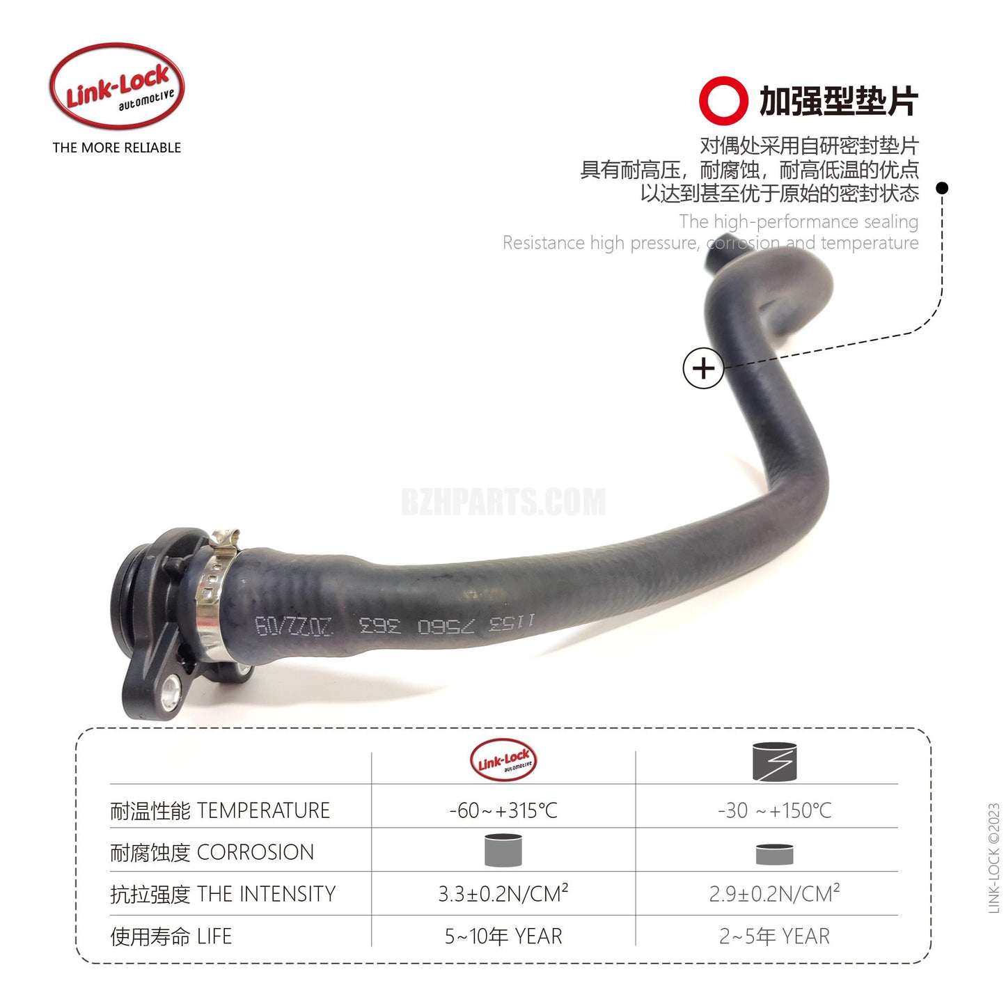 LINK-LOCK Hose-Cylinder head thermostat 11537560363 For X6 E71