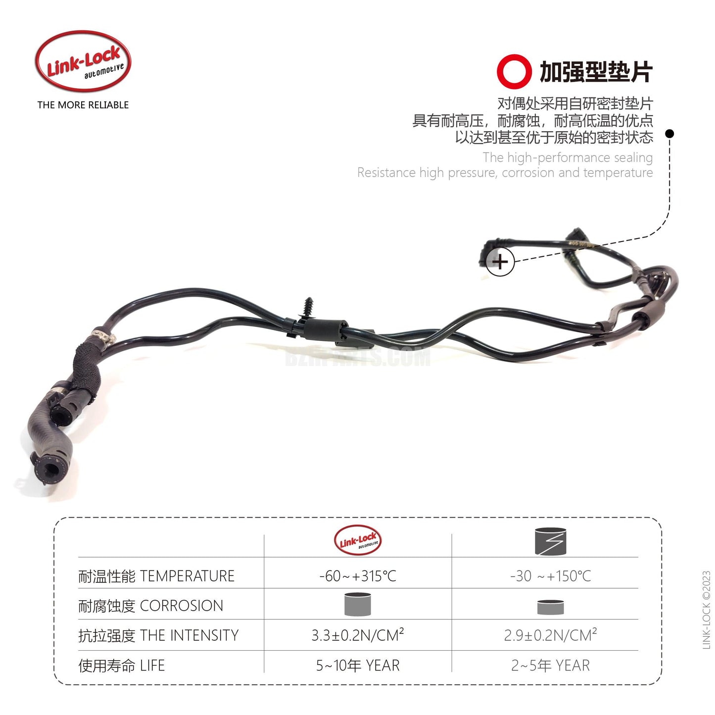 LINK-LOCK Coolant Pipe Secondary Kettle To Water Tank Exhaust Pipe A2535017000 2535017000 for Mercedes-Benz M274 C200 C260 E200 E260 GLK260 GLC260 V260 W213 W205 X253 X204