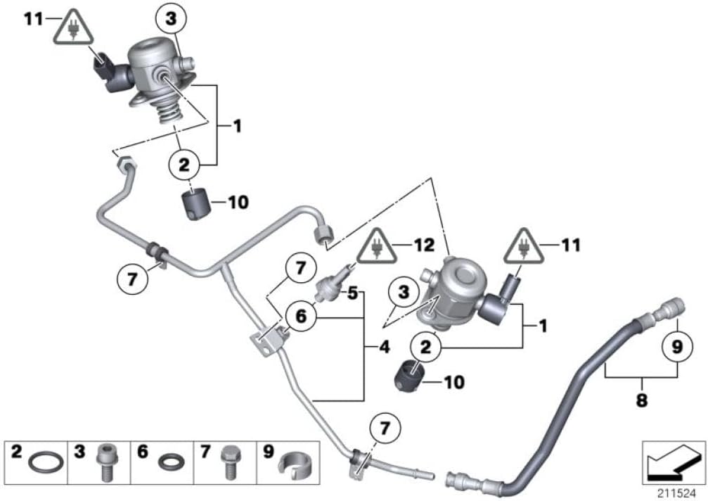 LINK-LOCK High Pressure Pump Adapter 12518638006 For BMW N13 N20 N55 N63 N74 S63 116I 118I 125I 320I 328I 420I 428I 435I 535I 640I 740LI X1 X3 X4 X5 X6 Z4 For MINI N18 R55 R56 R57 R58 R59 R60 R61